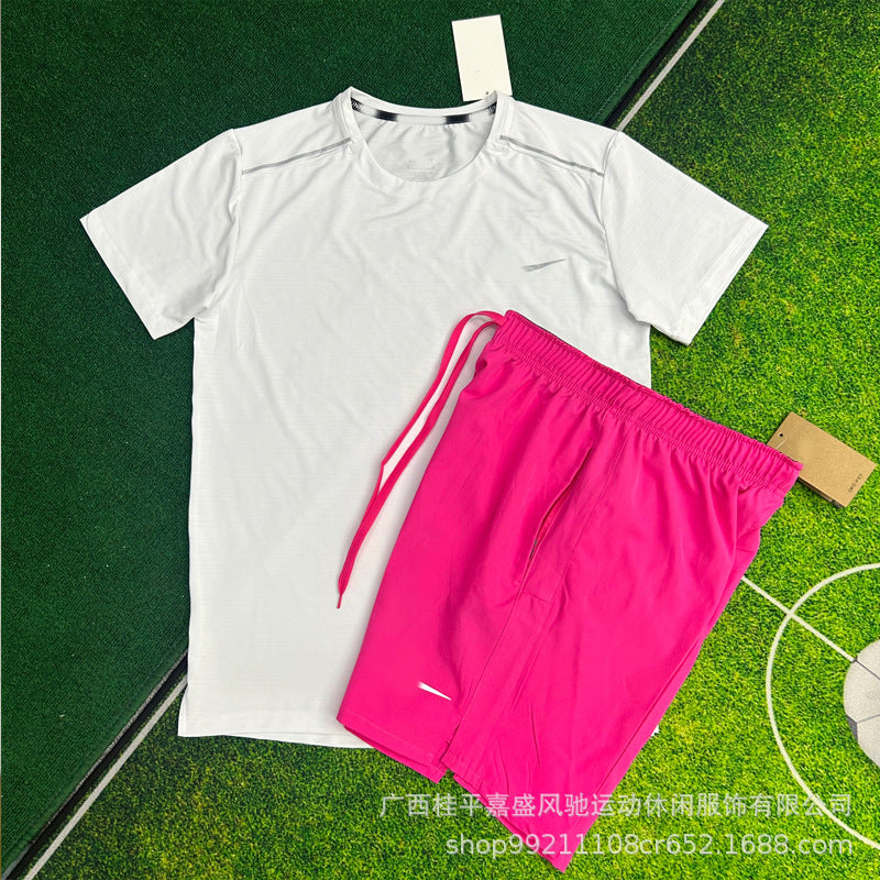 Pantalones cortos deportivos transpirables para hombre, deportes tejidos y transpirables, entrenamiento de atletismo para estudiantes, entrenamiento de atletismo, carrera, fitness, traje de secado rápido para hombres