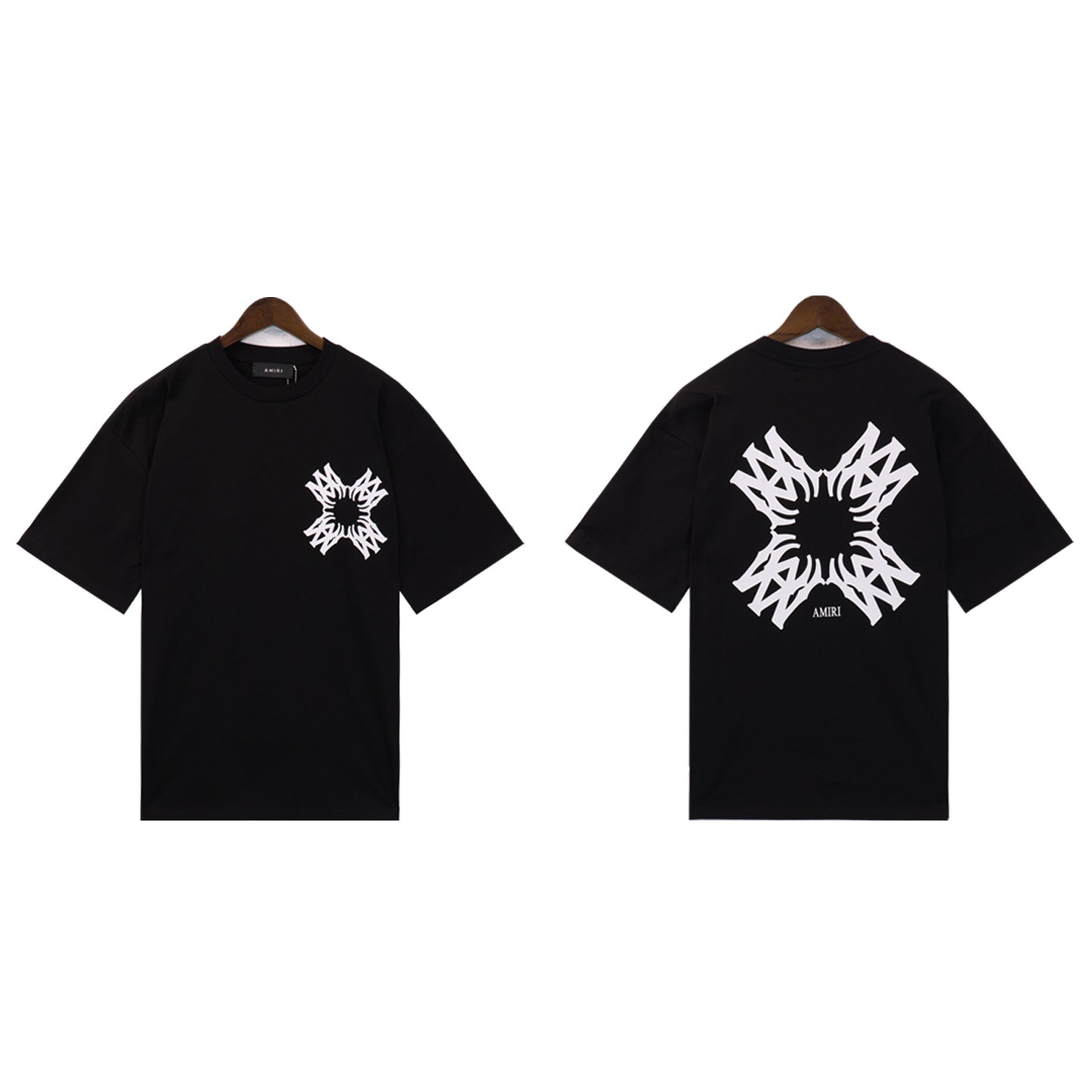 2024 Verano 2024 AM1R1 ICON Letter Totem Letter Totem Pattern Coconut Tree T-shirt Unisex
