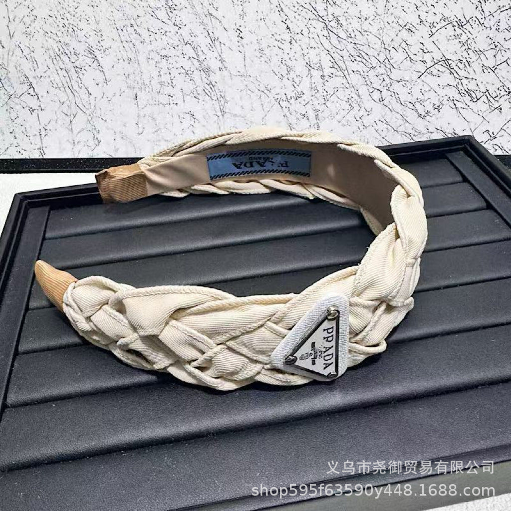 Cinta Trenzada Mujer Vintage Triángulo Borde Ancho | Accesorio Pelo