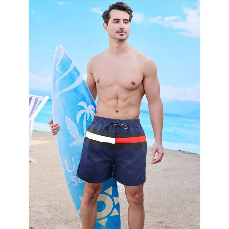 Pantalones cortos holgados de tres puntos surf con impresión digital 3D, pantalones de playa de secado rápido para la playa, pantalones de baño para hombre, deportes en casa
