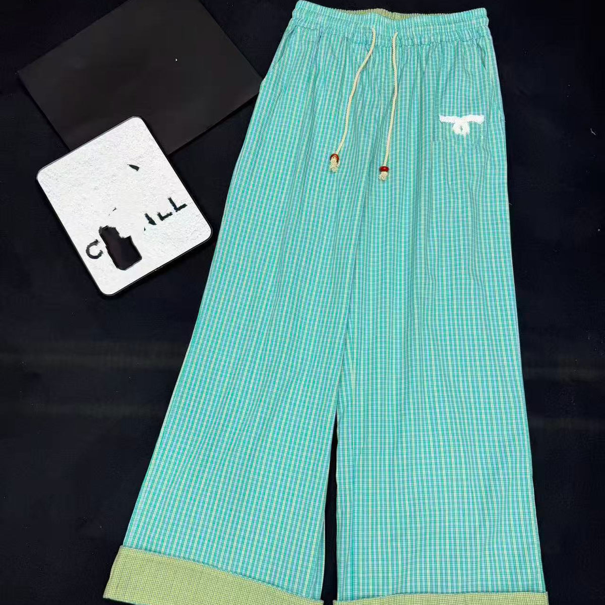 Pantalón Mujer de Cuadros CH | Tiro Alto