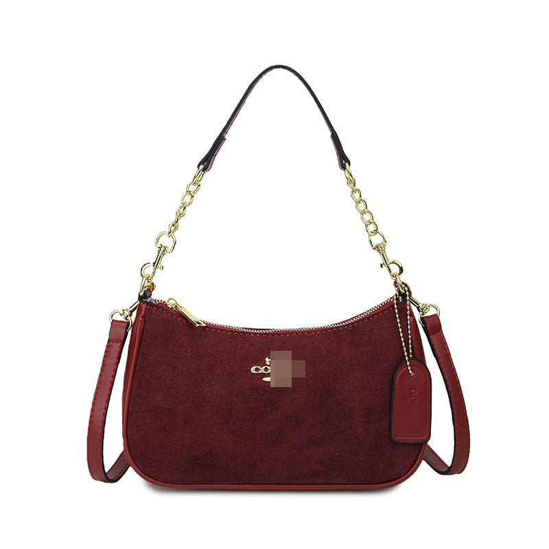 Bolso para la axila de mujer, bolso con cadena estampado en las axilas, elegante bolso ligero de lujo en forma de media luna, bolso bandolera con estampado de leopardo, bolso de alta gama en forma de media luna