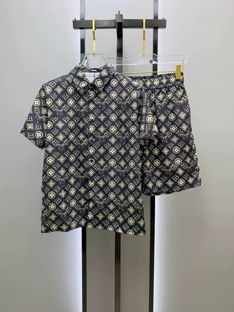 Conjunto Camisa y Pantalón Corto Hombre | Estilo Europeo Verano