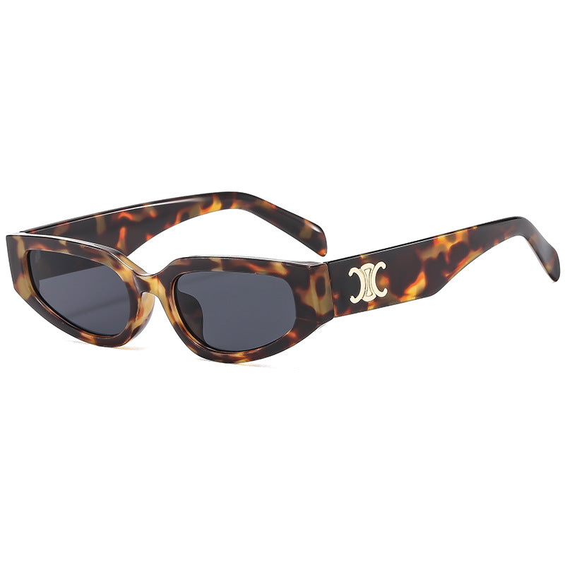 2025 Nueva gafas de sol de montura pequeña de alta gama de INS Fashion para mujer, gafas de sol de moda de ojo de gato para hombres, ventas directas transfronterizas desde Europa y América