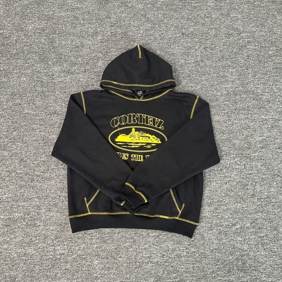 New 2025 cross-border set with embroidered minimalist lettering, high-street fashion loose cardigan, hoodie, and casual pants