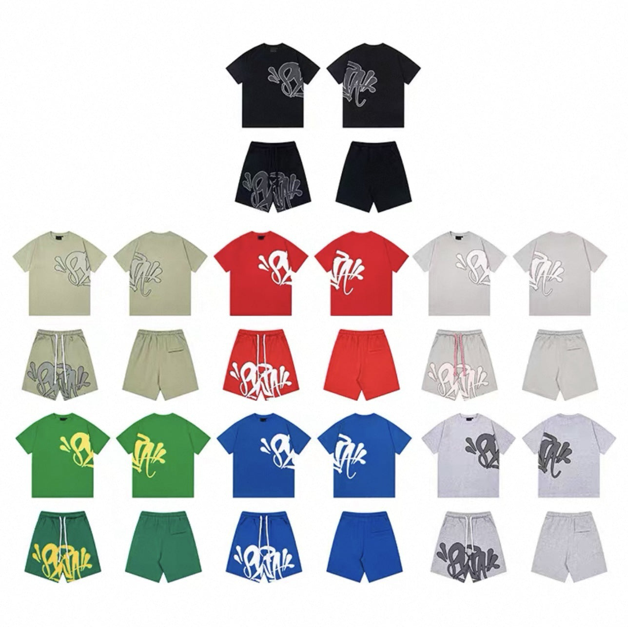 Camiseta americana de hip-hop callejero, camiseta de manga corta holgada con letras de hombre, pantalones cortos informales, conjunto deportivo versátil