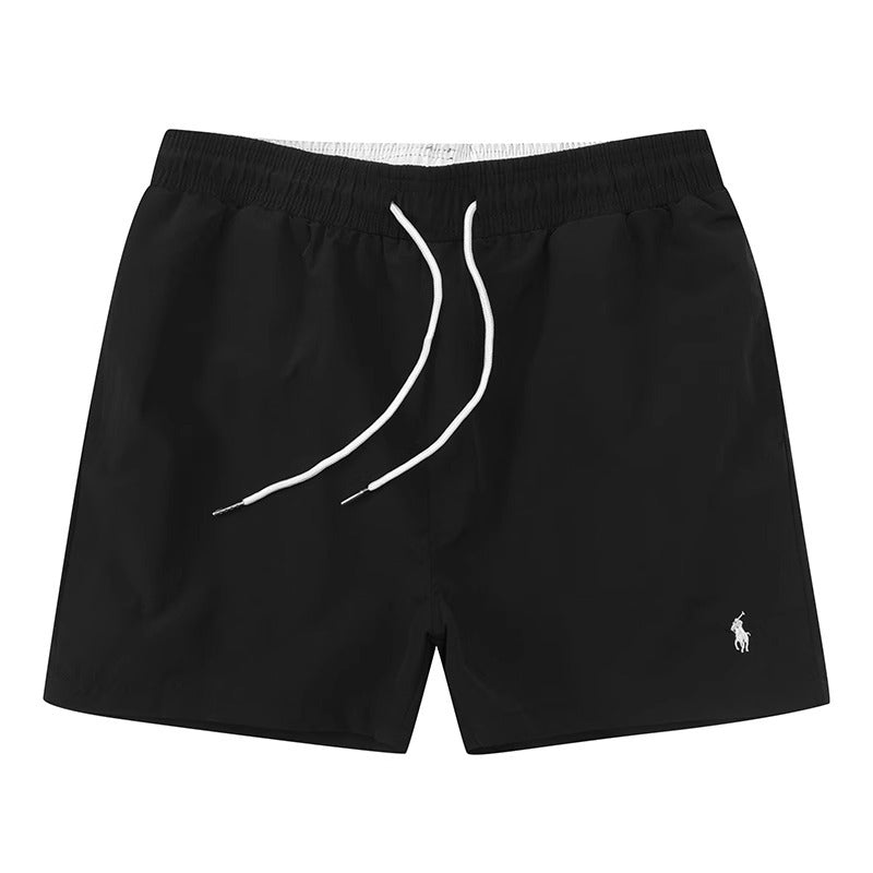 Polo de playa masculino de verano 2026 Shorts surf de tres puntas bordados con cordones Rápido Pantalones deportivos holgados Casual para casa