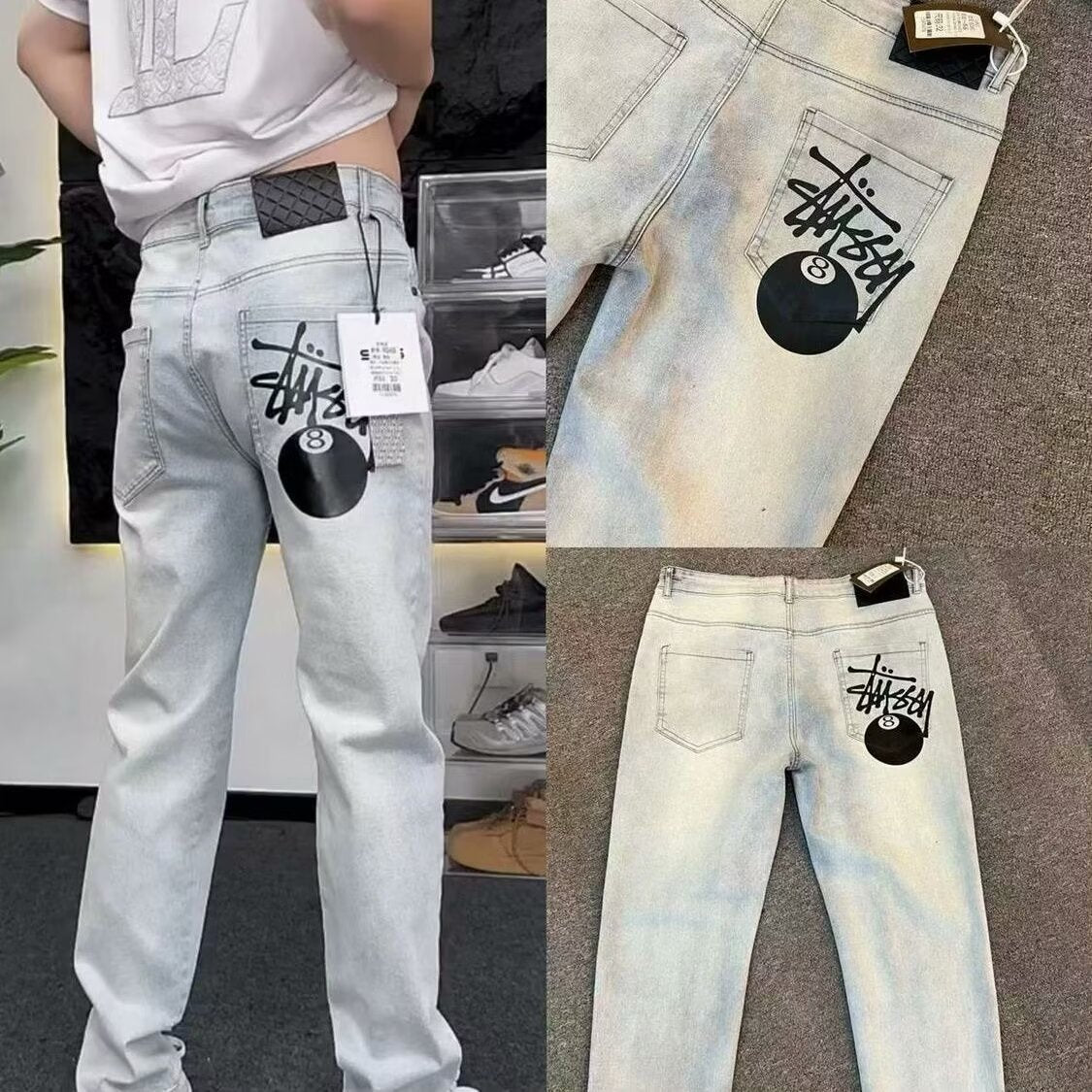 Vaqueros Americanos Estampados Hombre | Ajustado Casual Versátil