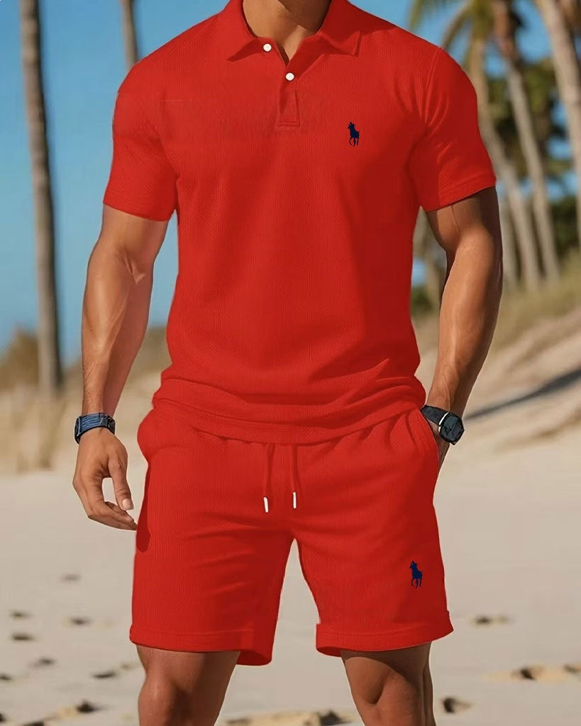 Conjunto Polo Shorts Hombre Bordado Verano Dos Piezas | LuxuryMarkt