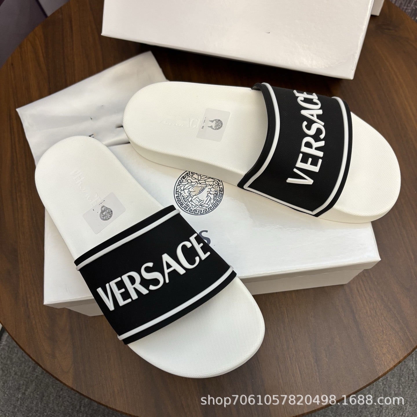 Sandalias Versace Playa Hombre Metálicas