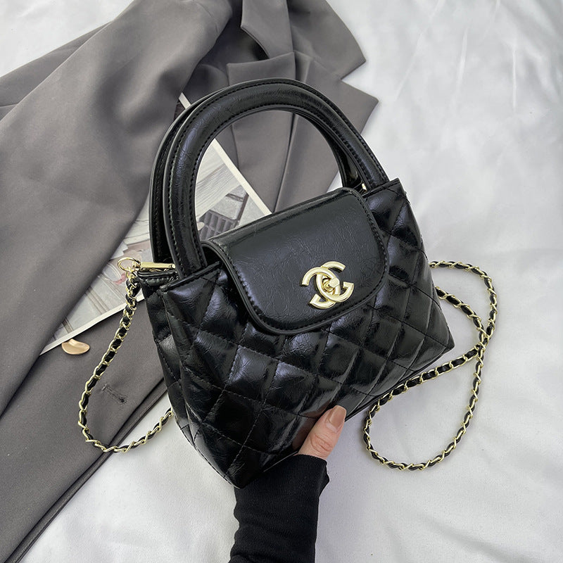 Bolso estilo Chanel de alta calidad para mujer, nuevo bolso casual cruzado con cadena de diamantes 2026, bolso de hombro versátil y de moda