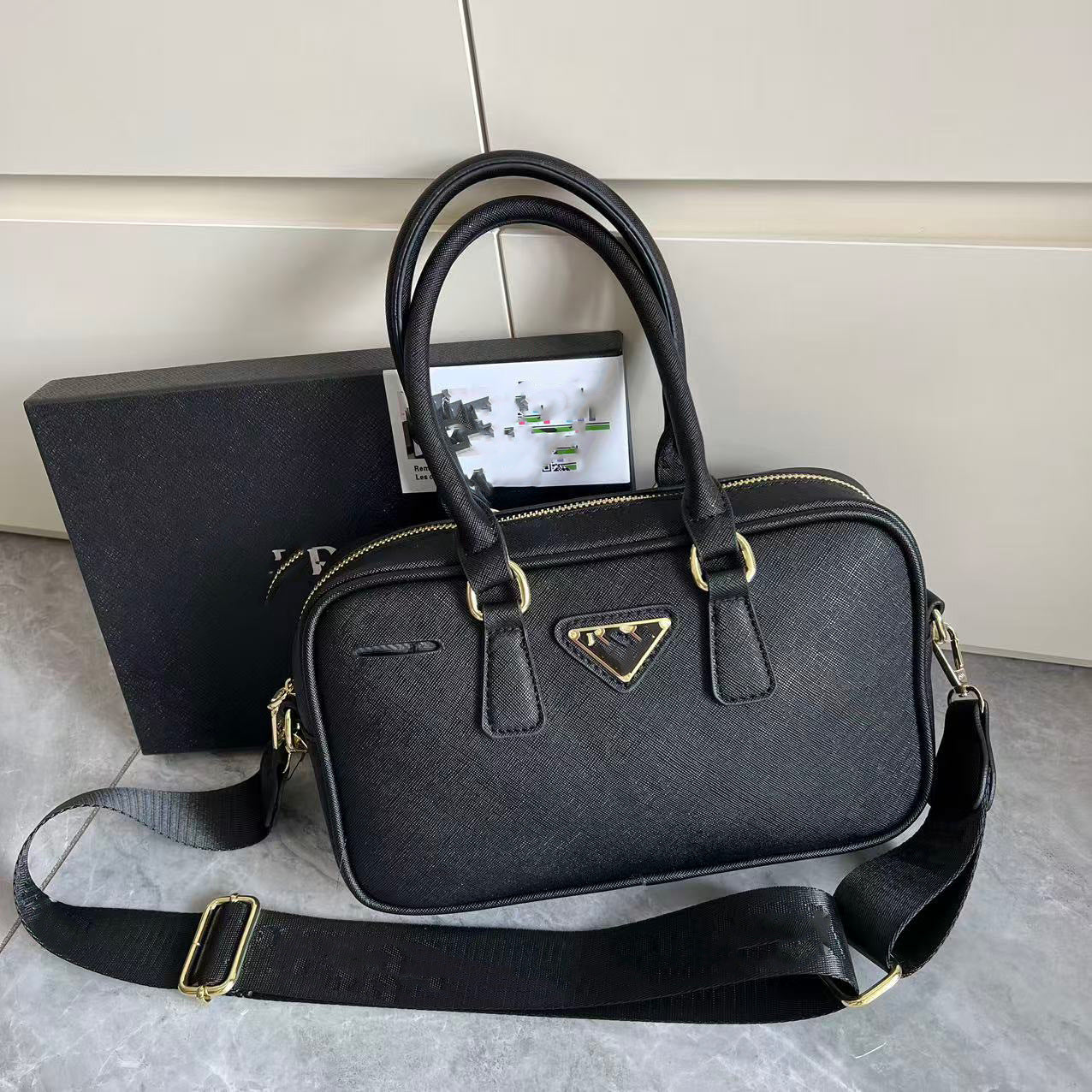 Nuevo bolso de vaca clásico anti-grano de moda de la marca P transfronterizo, bolso multifuncional de gran capacidad, bolso de un solo hombro
