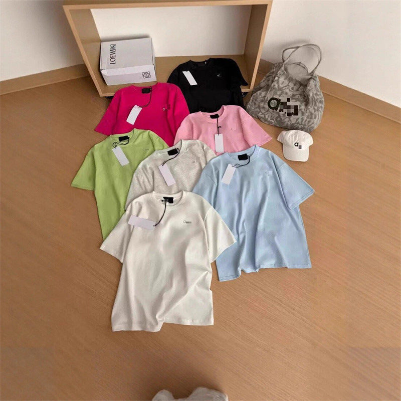 Women's Loose Casual T-Shirt | Pure Cotton Candy-Colored Short Sleeve
