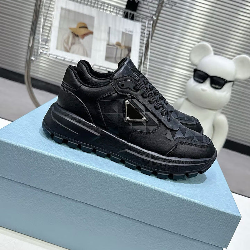 Zapatillas Spot P, nueva marca triangular, cordones de cuero informales, ropa baja, comercio internacional transfronterizo masculino de suela gruesa