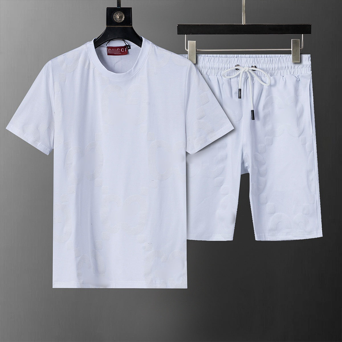 ()25 nuevos pantalones cortos B familia G Jacquard Moda casual Traje de comercio exterior para hombres y mujeres Trajes de primavera para hombre