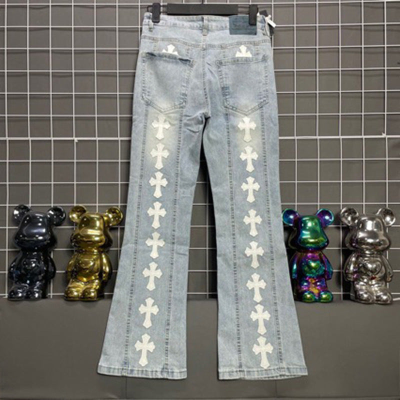 Jean Street-Fit brodé bleu | Homme et Femme | LuxuryMarkt