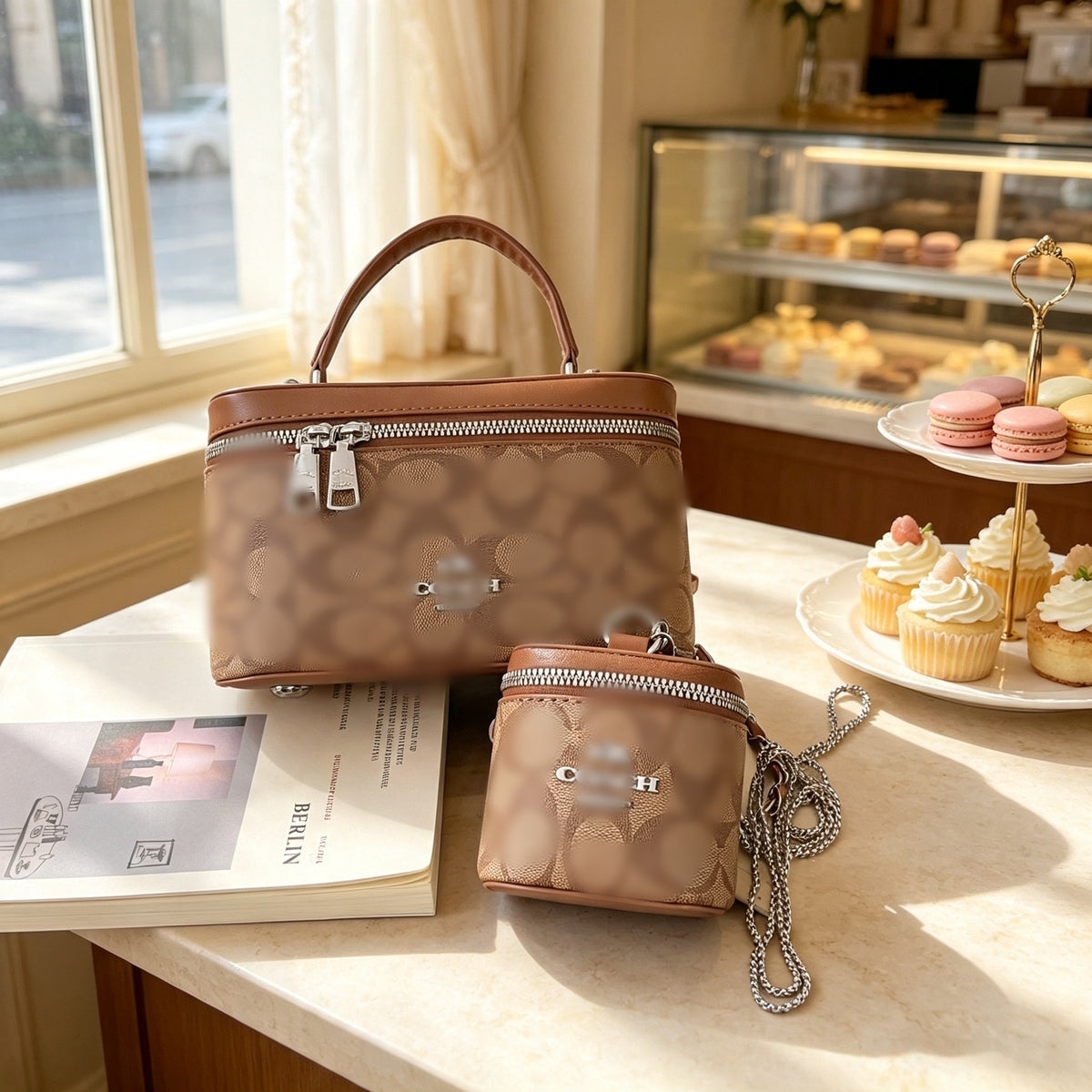 Koujia Damen-Umhängetasche Mini | Make-up-Tasche aus Leder | Ohne Karton