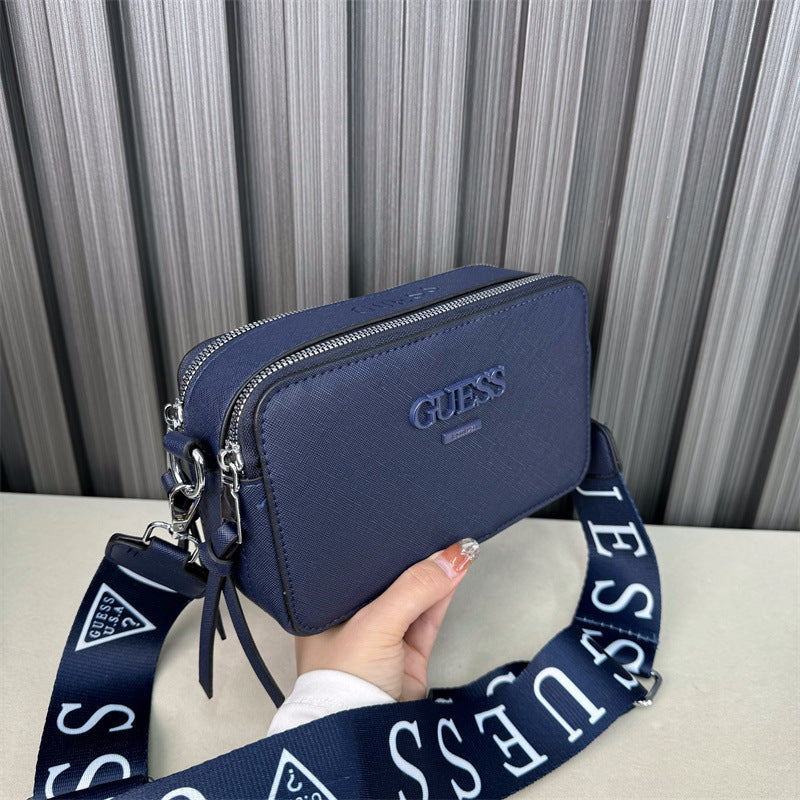Bolsa de cámara con patrón cruzado Comercio exterior transfronterizo Nuevo bolso de cámara Letra de un hombro Bandolera Bandolera de mujer Bolsas de mano Bandolera pequeña Pequeña Bolsa cuadrada Tide