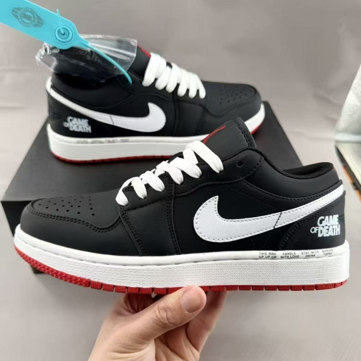 N Unisex Black and White AJ1 Sneakers | With Box