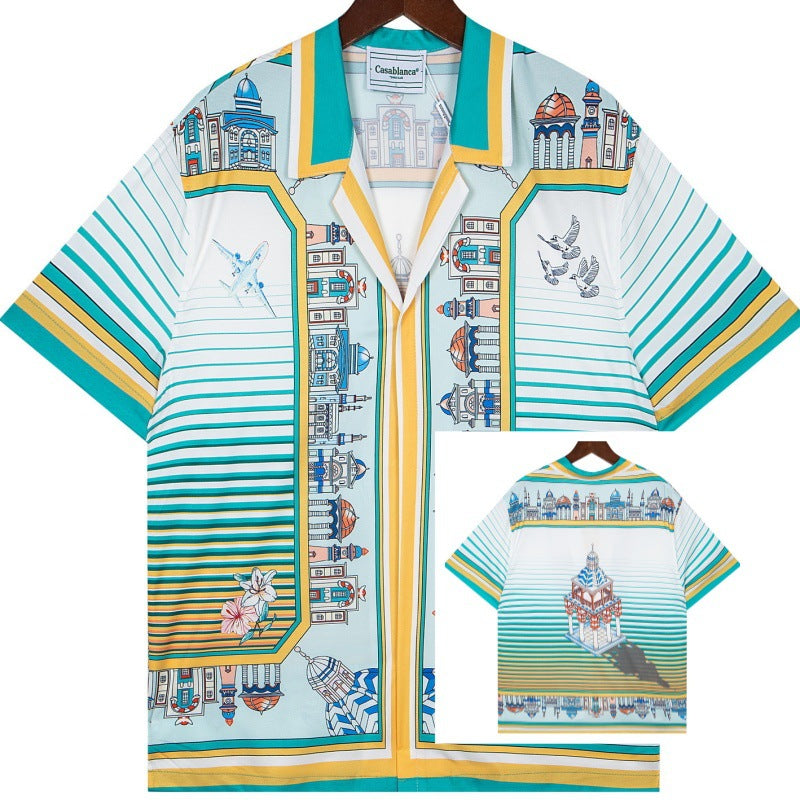 Set de camiseta de manga corta con letras de un partido de fútbol CASA de primavera/verano, jersey holgado y de moda para hombres