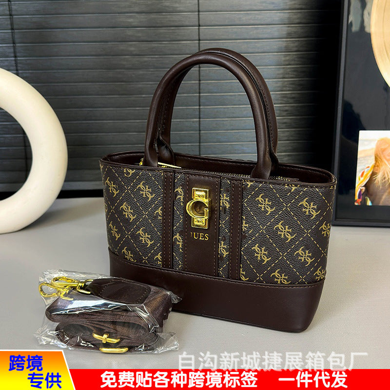 Bolso de mujer superventas impreso en Europa y Estados Unidos 2026 nuevo bolso cruzado ancho de tira cruzada de gran capacidad para mujer