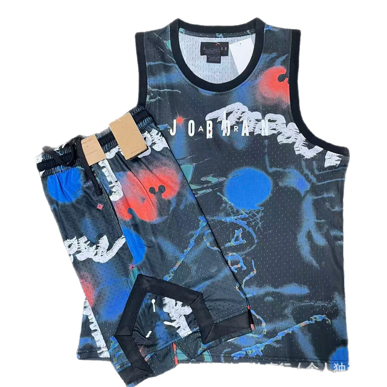 Nuevo chaleco deportivo de baloncesto Flying Man con pantalones cortos, chaleco deportivo casual de correr de secado rápido, transpirable y holgado