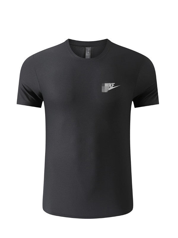 Bestseller de exportación: deportes, entrenamiento casual suelto, camiseta de cuello redondo transpirable de verano, manga corta, ejercicio para correr y secado rápido