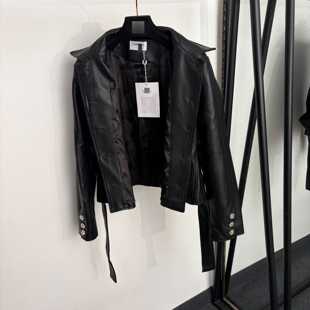 PU Jacket CHA | Long Sleeve and Fitted Waist