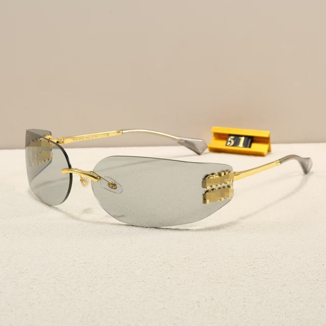Gafas de sol segmentadas sin montura M Family 2025, gafas de sol 51S de Jang Wonyoung, gafas de montura estrecha para mujer