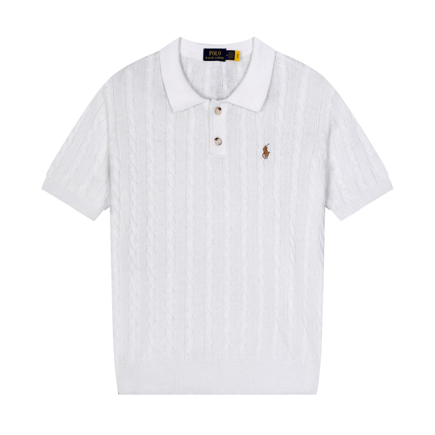 Polo de verano transfronterizo con coleta de caballo bordada de hombre, camisa de pelo de algodón puro de manga corta con solapa