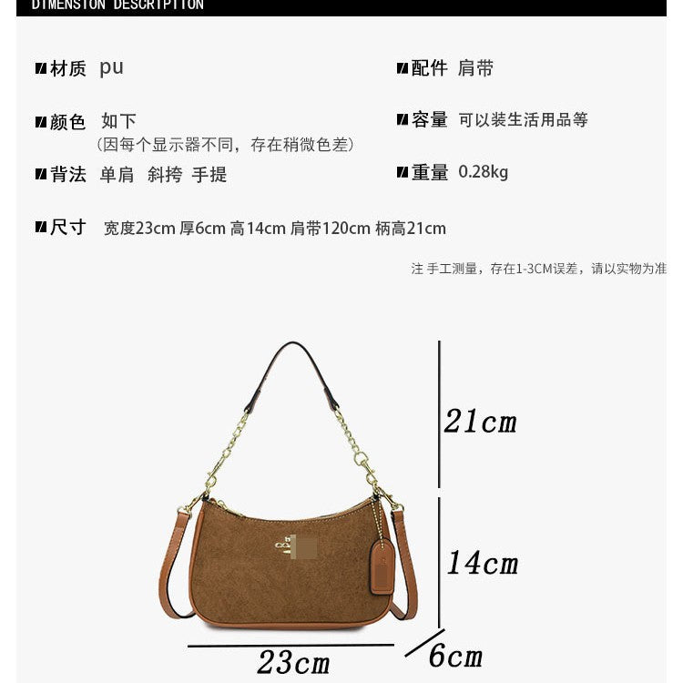 Bolso para la axila de mujer, bolso con cadena estampado en las axilas, elegante bolso ligero de lujo en forma de media luna, bolso bandolera con estampado de leopardo, bolso de alta gama en forma de media luna