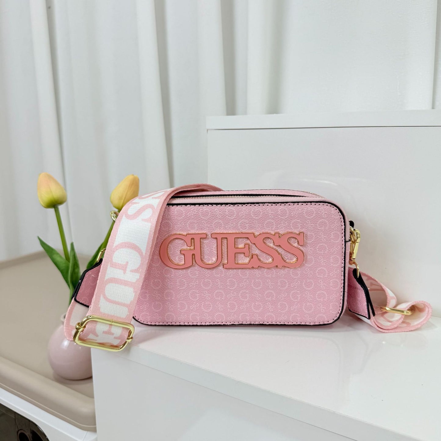 Bandolera Cámara Premium | Doble Cremallera Marca en Relieve