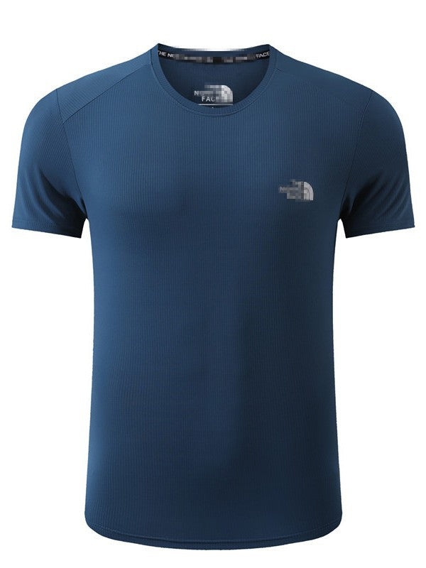 Deportes de montañismo de verano masculino, ropa de secado rápido para senderismo al aire libre, camisetas de manga corta con cuello redondo, camisetas de fitness para interiores.