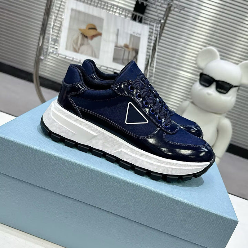Zapatillas Spot P, nueva marca triangular, cordones de cuero informales, ropa baja, comercio internacional transfronterizo masculino de suela gruesa