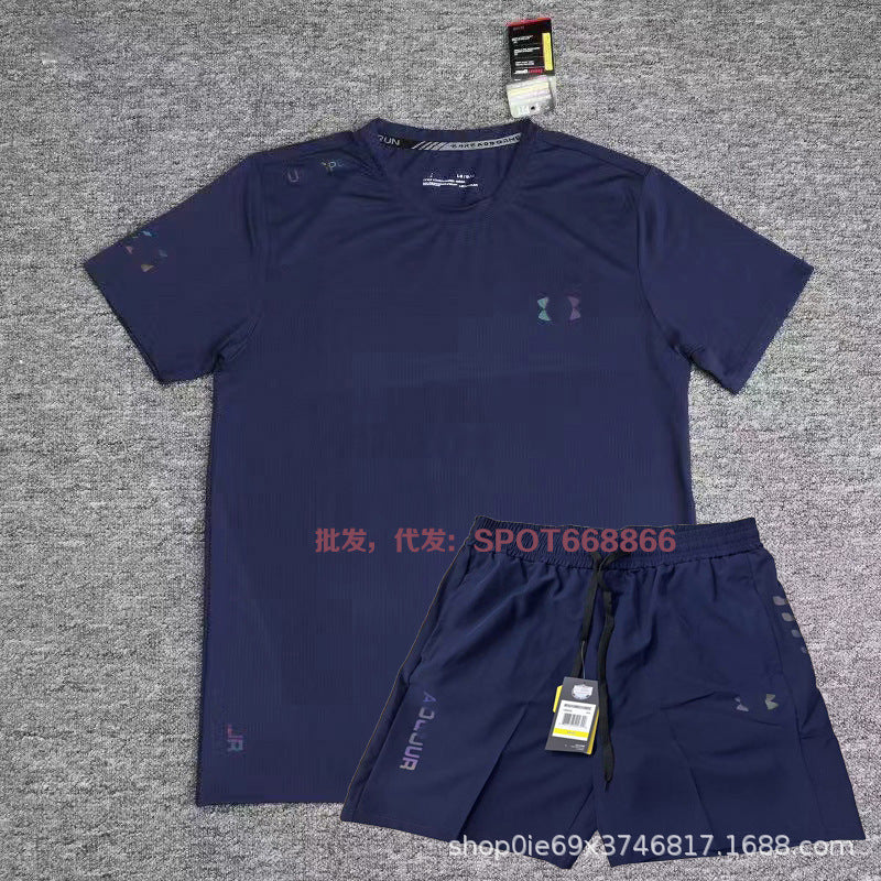 Exportación de marca en stock a Europa, América, Japón, Taiwán, camiseta casual de secado rápido de seda de hielo y manga corta, estilo de verano para hombres