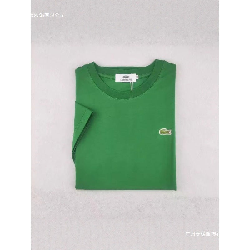 Camiseta Logo Pez Bordado Manga Corta Cuello Redondo