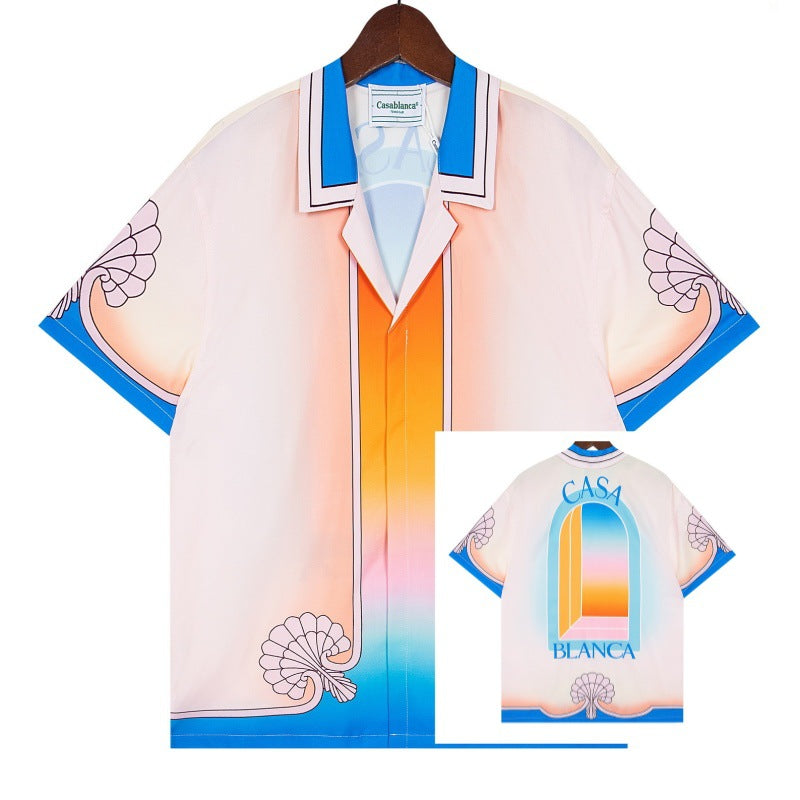 Set de camiseta de manga corta con letras de un partido de fútbol CASA de primavera/verano, jersey holgado y de moda para hombres