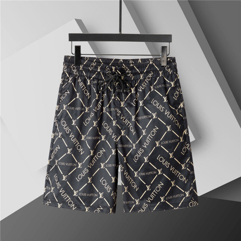 Nuevos pantalones cortos 3D transfronterizos para verano, pantalones cortos de playa de cinco puntas con cinturón, ropa masculina, unisex, versátil y transpirable, estilo británico de moda en comercio exterior
