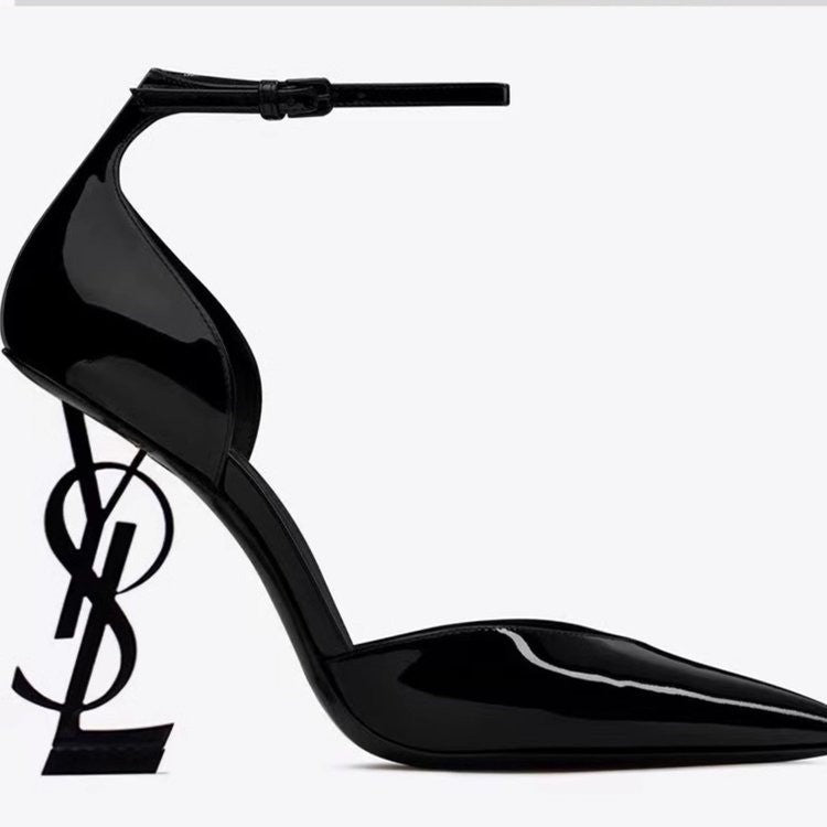 Sandalias de tacón alto de una tira en stock de fábrica para mujer, superventas de hebilla para comercio exterior, tacones altos a juego con letras de celebridades para mujer