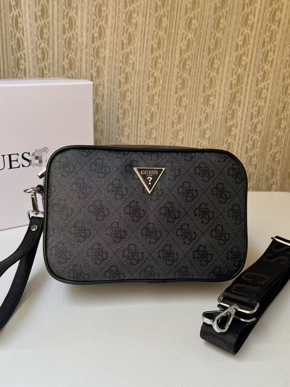 Comercio exterior, nueva moda retro europea y americana, moda retro, bolso casual sencillo, bolso de cámara en mano, bolso pequeño cuadrado estampado de bandolera para hombre