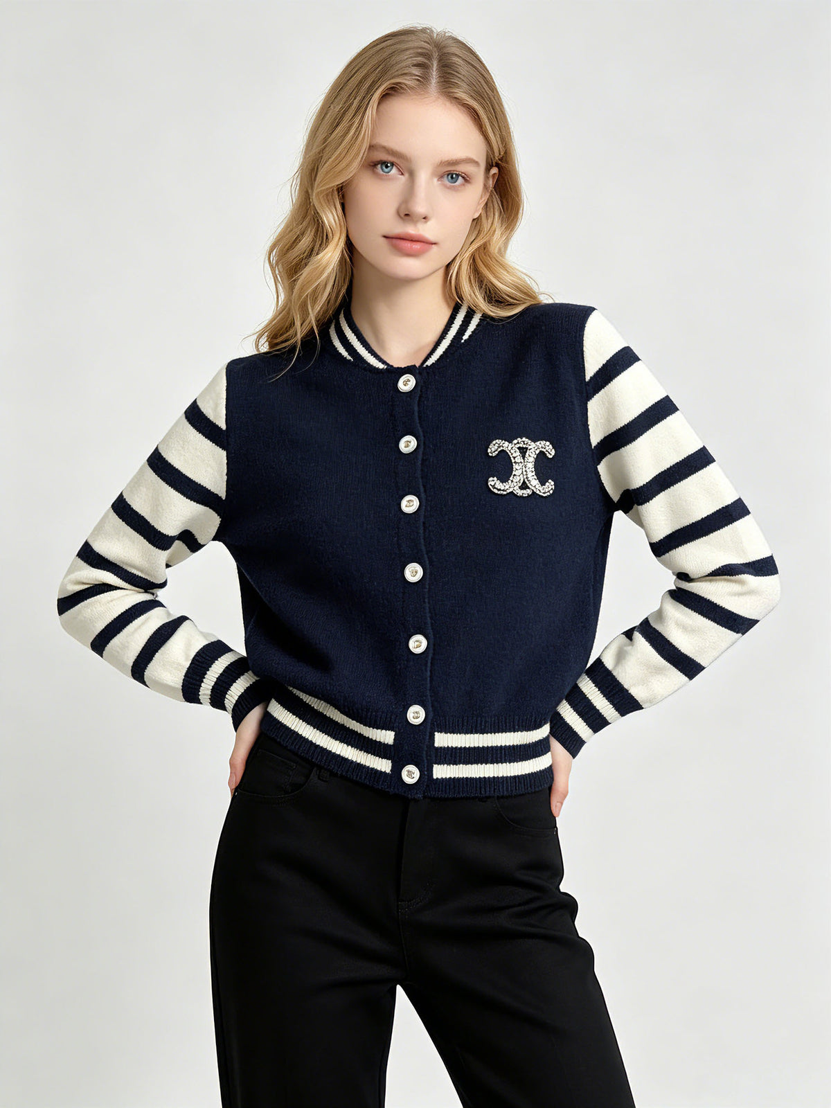 Embellished Striped Cardigan | Autumn Winter