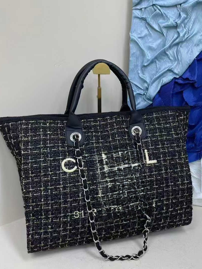Women's Embroidered Linen Beach Bag | Elegant Large Capacity Summer Shoulder Tote | No Box
