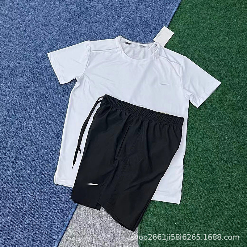 Conjunto de running deportivo nuevo y de secado rápido, transpirable, holgado y casual de manga corta para hombres y mujeres