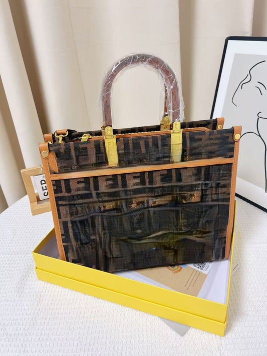 Vintage Women's Mini Tote Bag | Elegant Tortoiseshell Handle Accordion Crossbody Shoulder Bag | With Box
