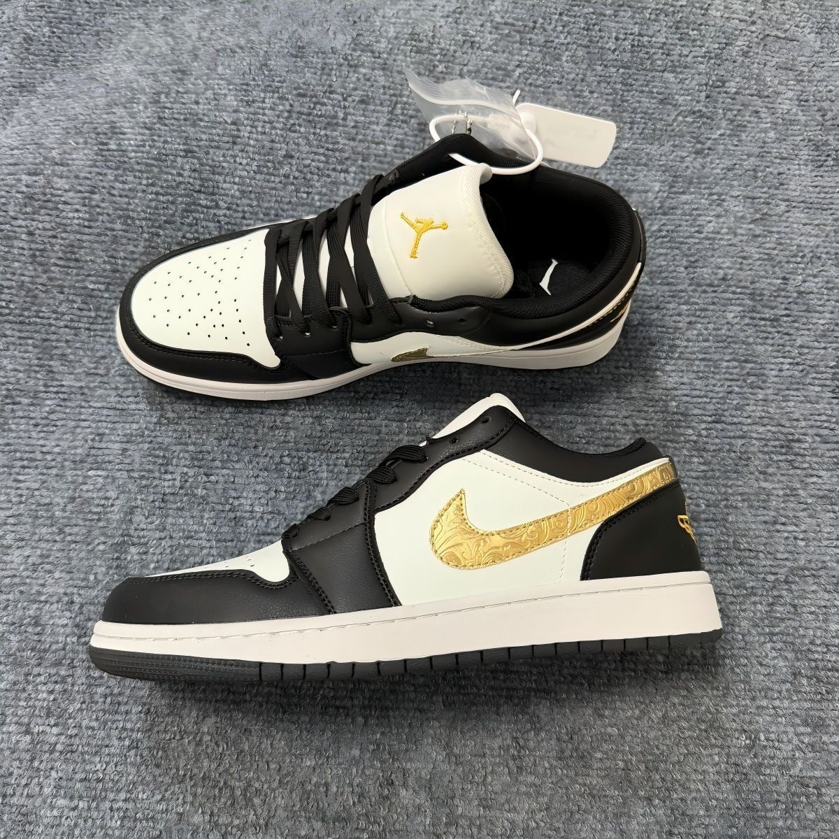 N Unisex Black and White AJ1 Sneakers | With Box