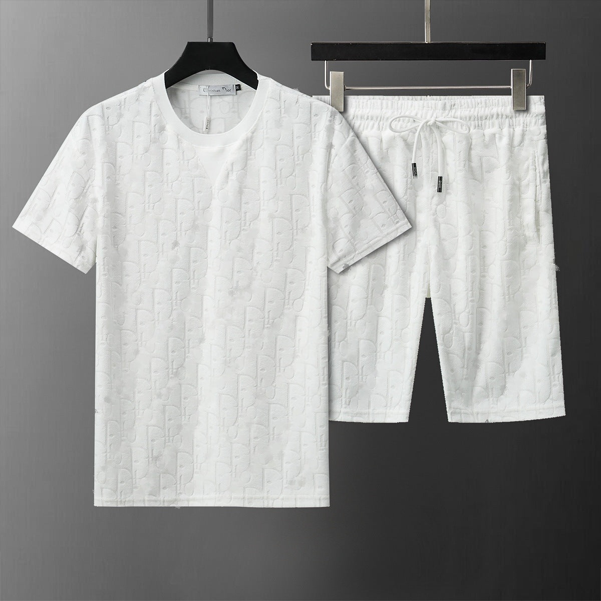 ()25 nuevos pantalones cortos B familia G Jacquard Moda casual Traje de comercio exterior para hombres y mujeres Trajes de primavera para hombre