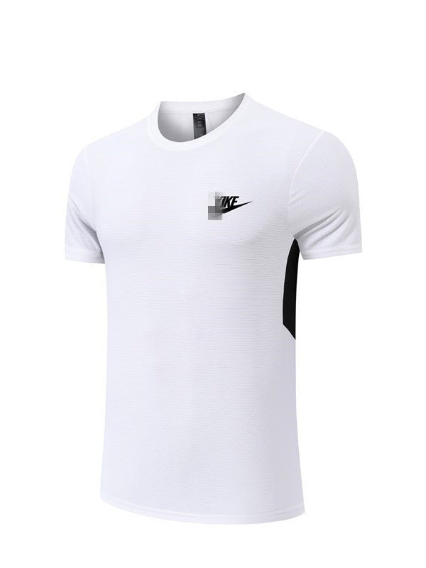 Bestseller de exportación: deportes, entrenamiento casual suelto, camiseta de cuello redondo transpirable de verano, manga corta, ejercicio para correr y secado rápido