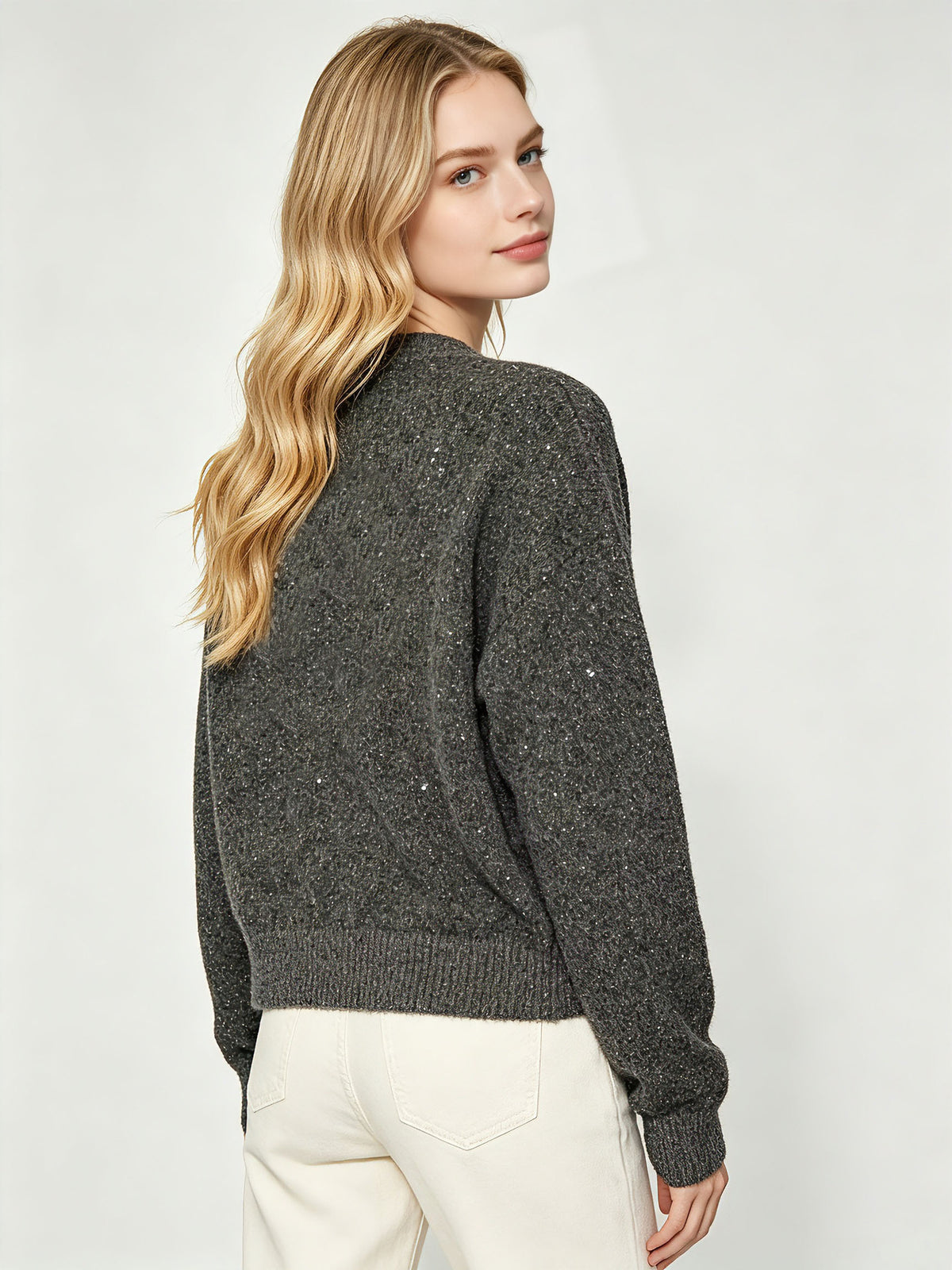 Jacquard Sequin Sweater D | Autumn Winter