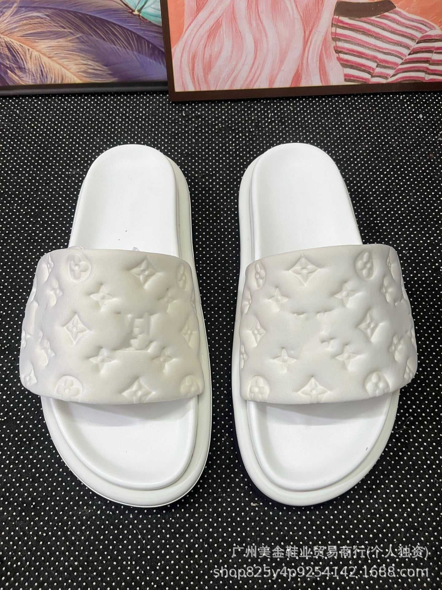 Zapatillas de Velcro de suela gruesa Donkey Home para mujer, 2025 Nuevas zapatillas antideslizantes de denim con letras antideslizantes para exportación
