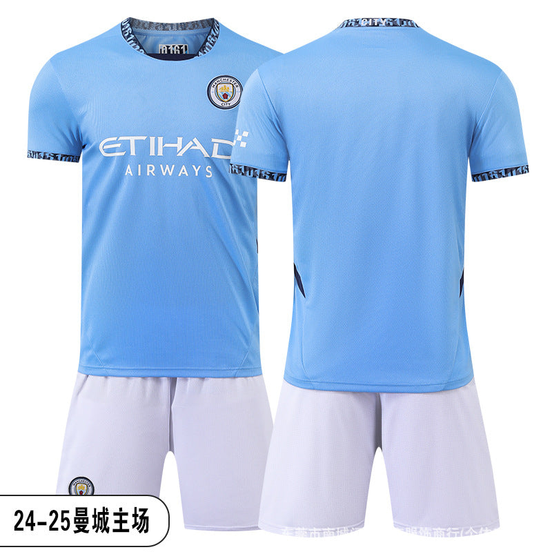26 27 Camiseta de local del Manchester City, set de equipación de fútbol de la Premier League 9 de Haaland, equipación de entrenamiento infantil, nueva camiseta